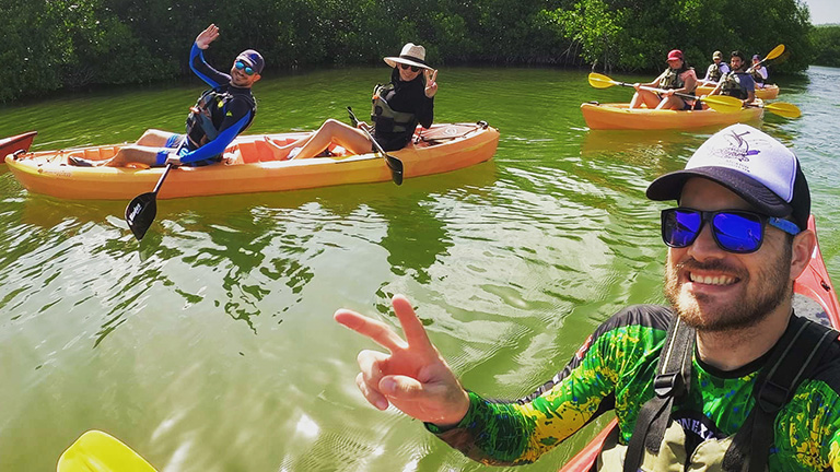 Kayak in the lagoon